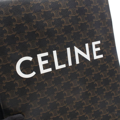 Celine Tote Bag Small Vertical Cabas Triomphe 2-Way Brown Black White Canvas — view 4