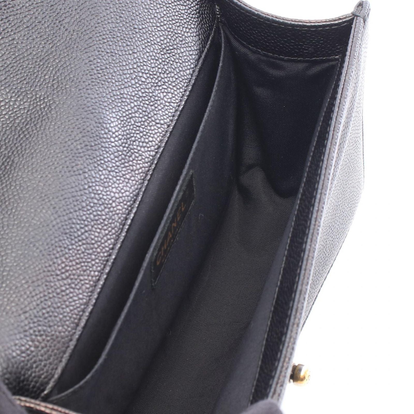 Chanel Shoulder Bag Boy Black Caviar Leather Boy Chain — view 3