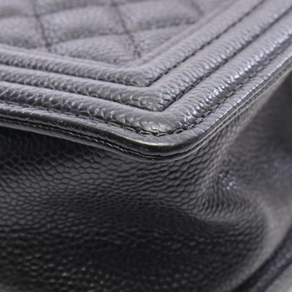 Chanel Shoulder Bag Boy Black Caviar Leather Boy Chain — view 6