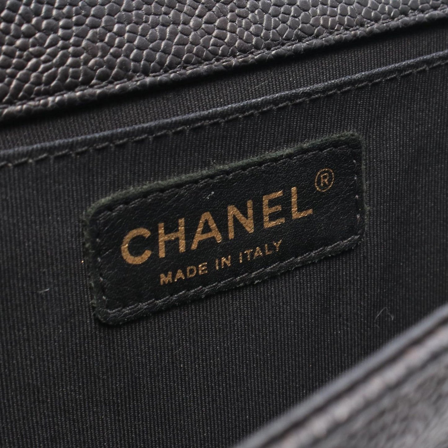 Chanel Shoulder Bag Boy Black Caviar Leather Boy Chain — view 4