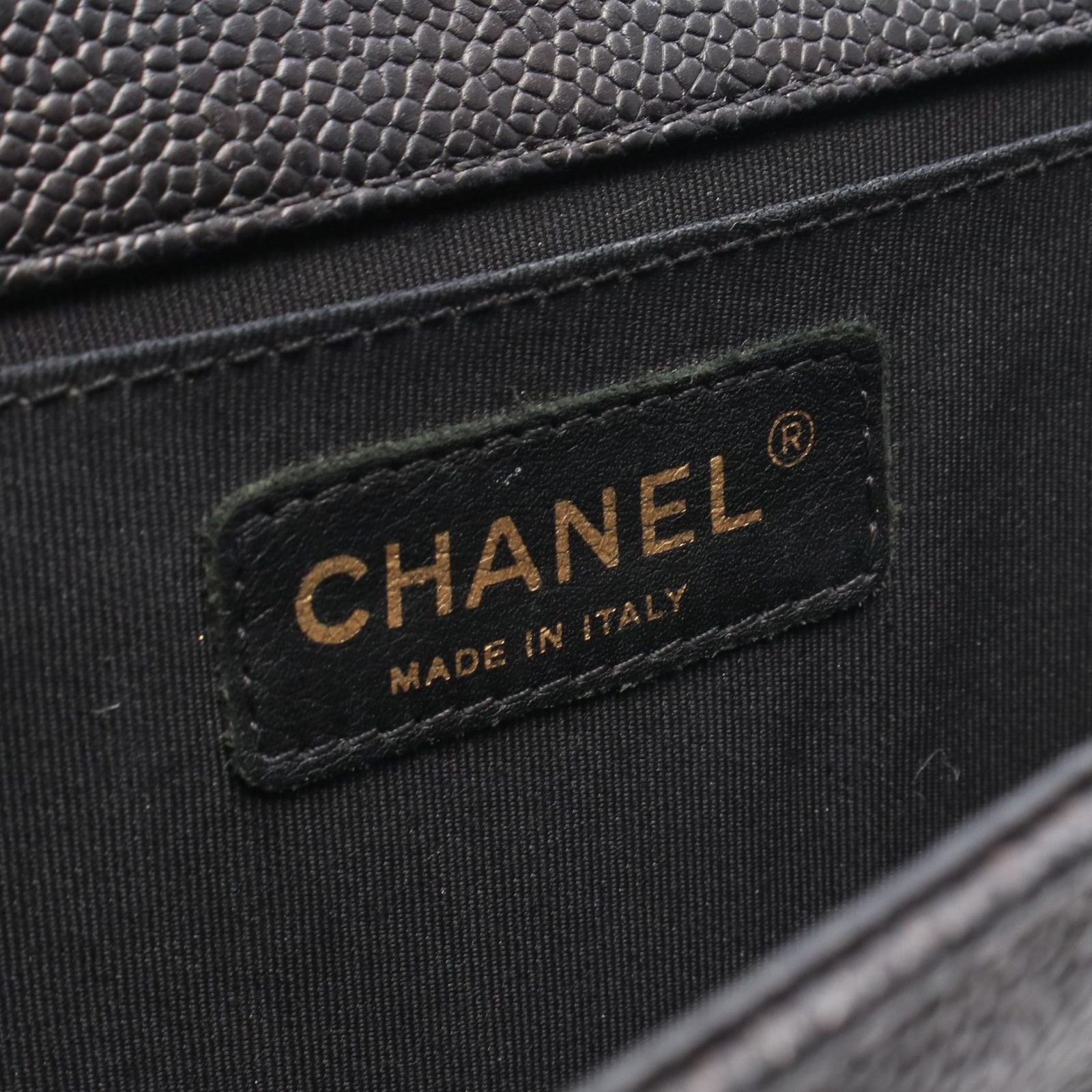 Chanel Shoulder Bag Boy Black Caviar Leather Boy Chain — view 4