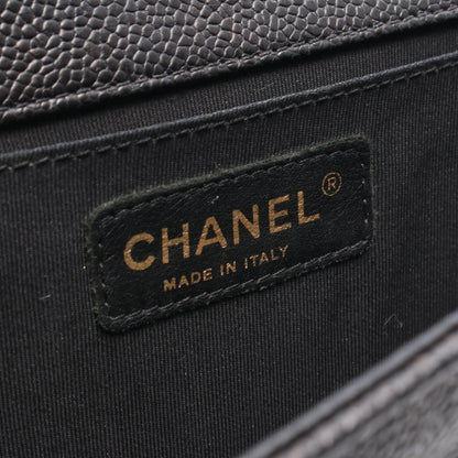 Chanel Shoulder Bag Boy Black Caviar Leather Boy Chain — view 4