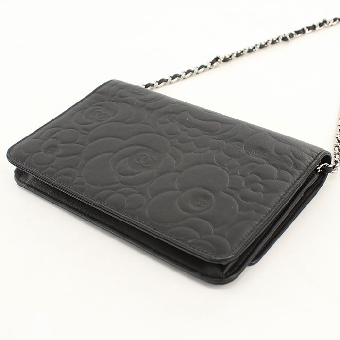 Chanel Camellia Chain Wallet Lambski Shoulder Bag — view 2
