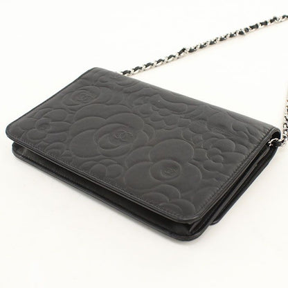 Chanel Camellia Chain Wallet Lambski Shoulder Bag — view 2
