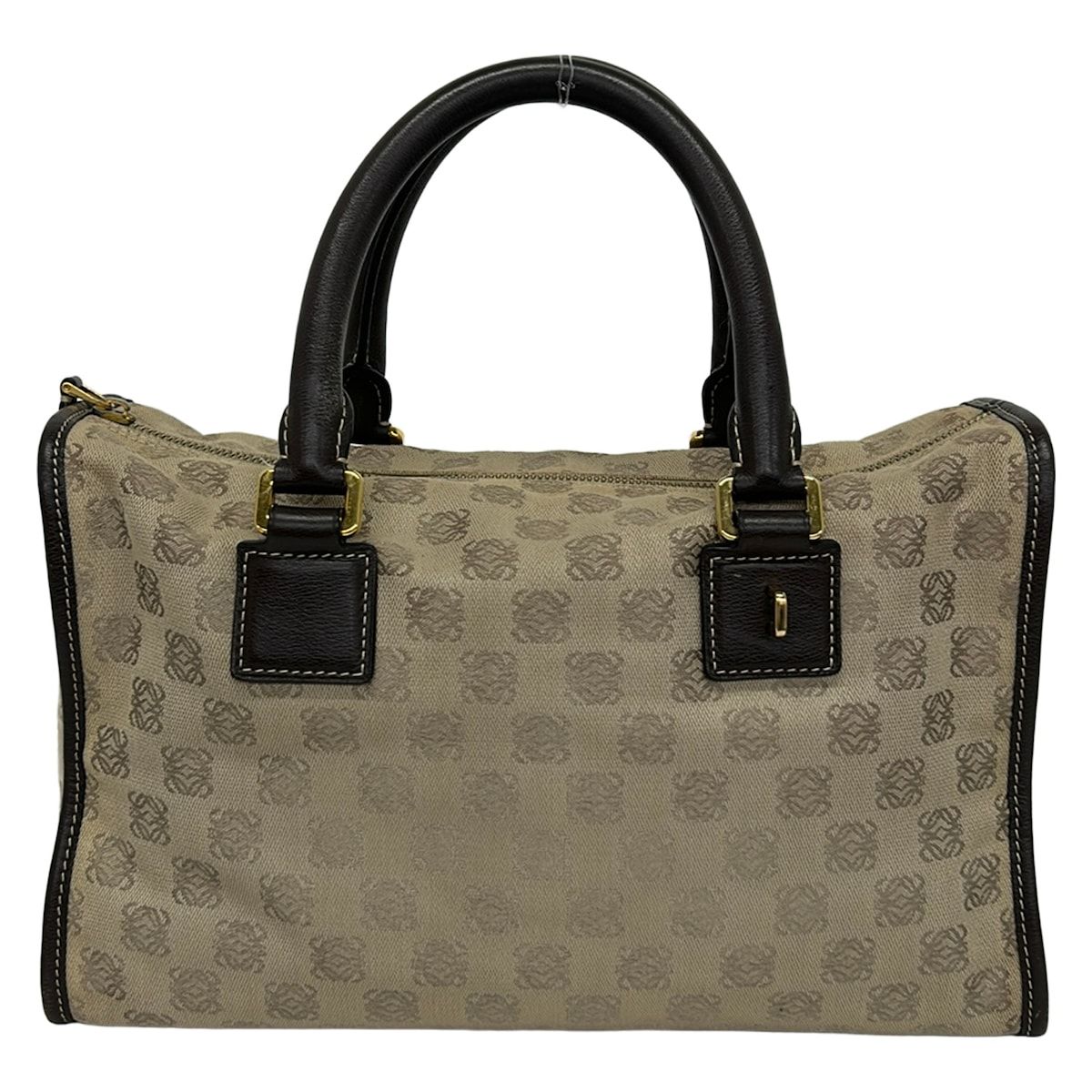 Loewe Handbag Beige Khaki Dark Brown Leather