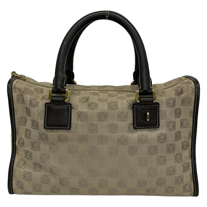 Loewe Handbag Beige Khaki Dark Brown Leather