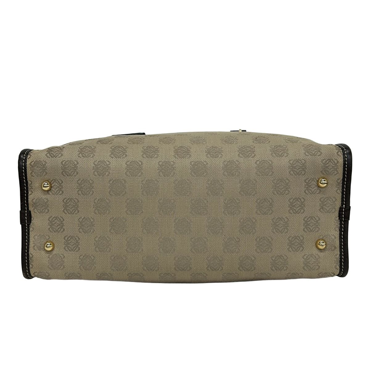Loewe Handbag Beige Khaki Dark Brown Leather — view 5