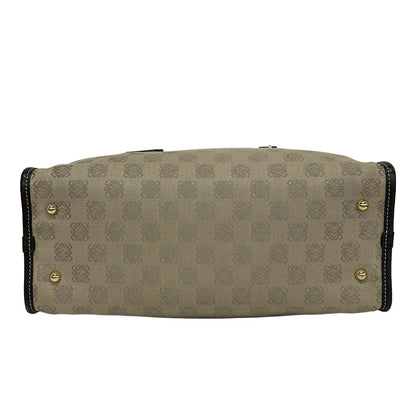 Loewe Handbag Beige Khaki Dark Brown Leather — view 5