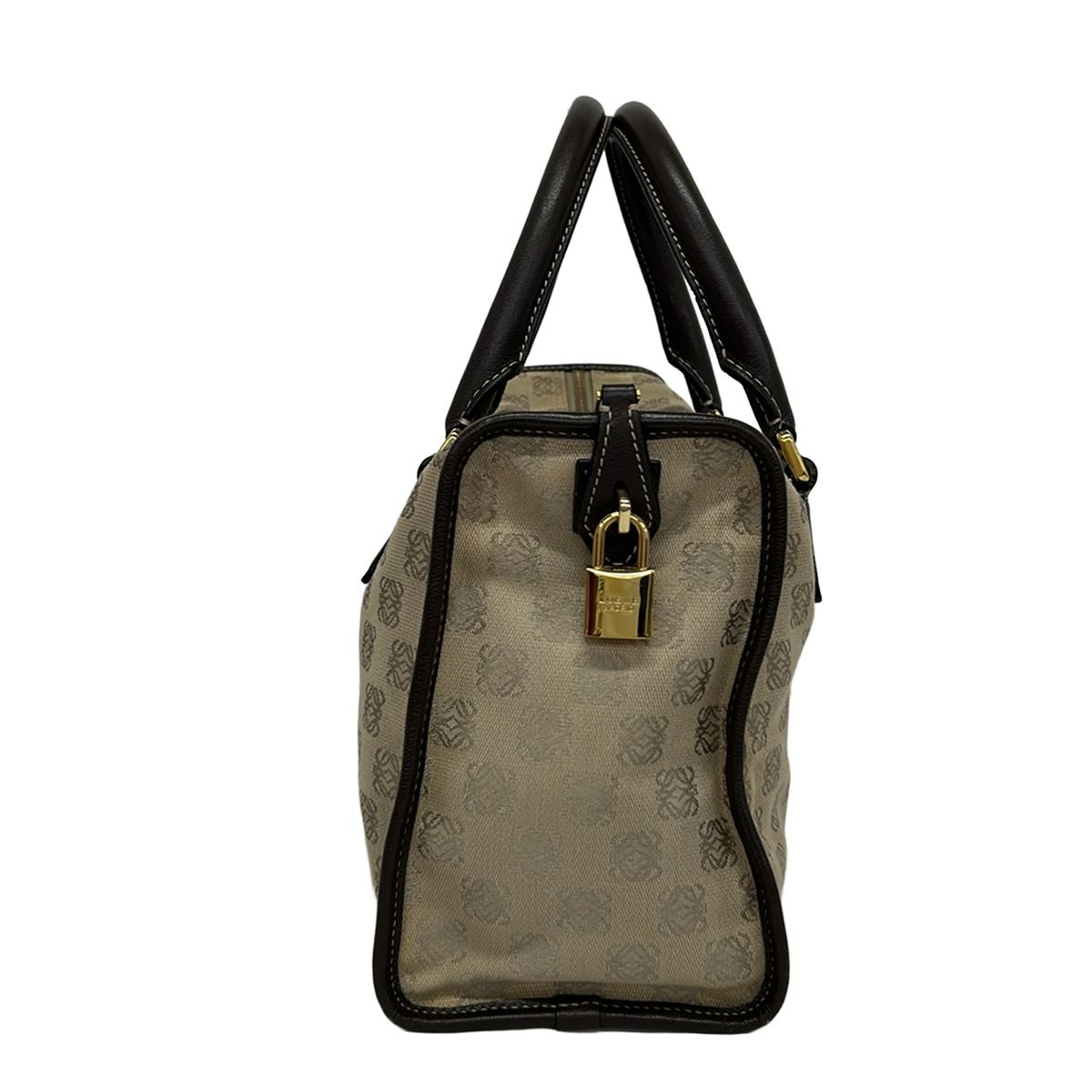 Loewe Handbag Beige Khaki Dark Brown Leather — view 4