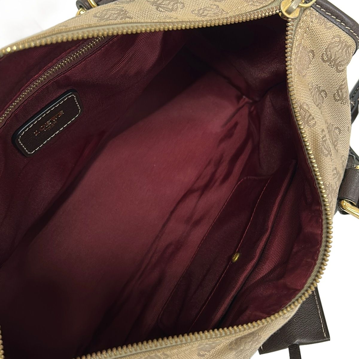 Loewe Handbag Beige Khaki Dark Brown Leather — view 7