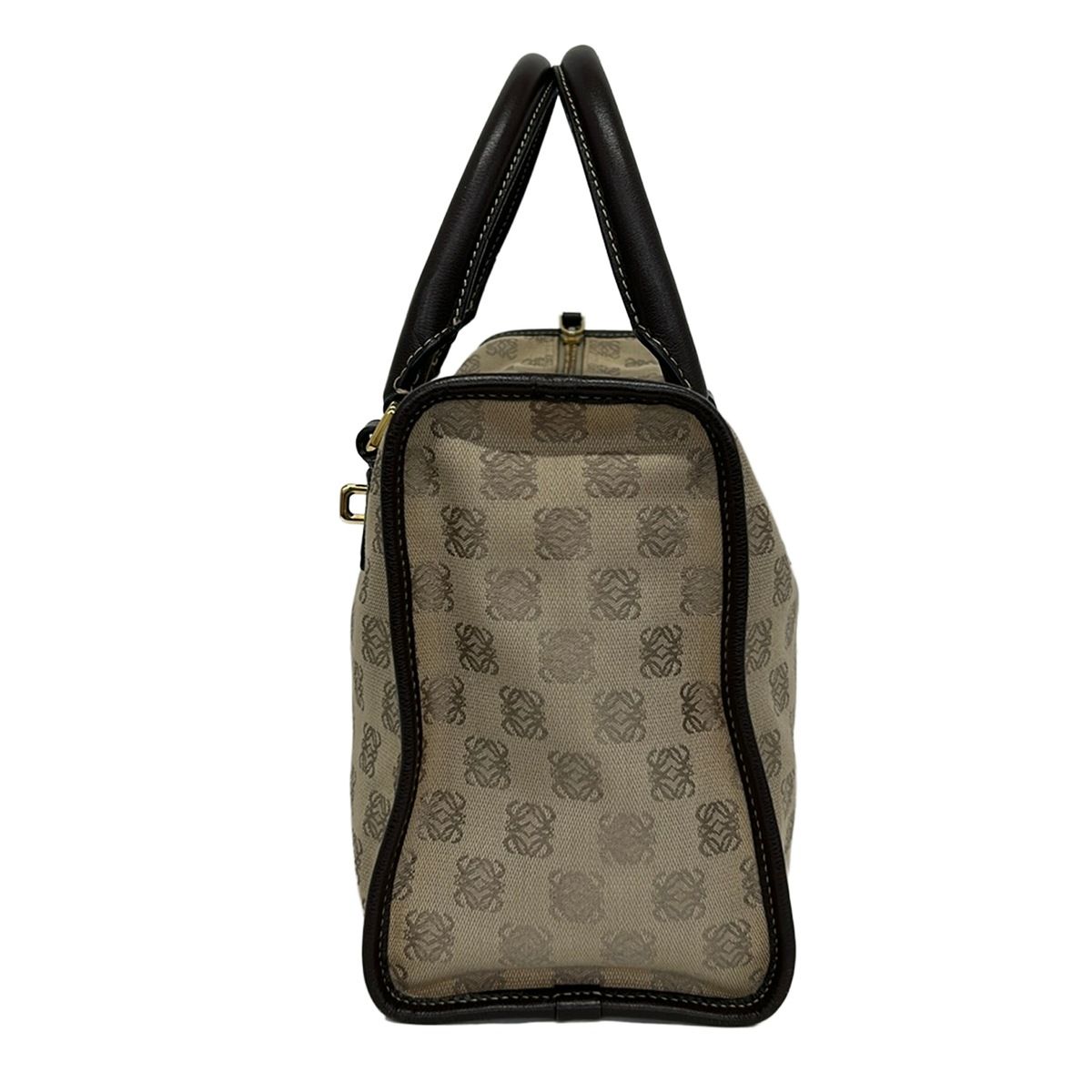 Loewe Handbag Beige Khaki Dark Brown Leather — view 2