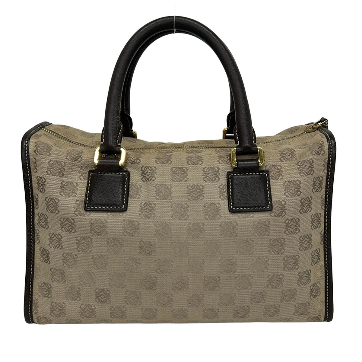 Loewe Handbag Beige Khaki Dark Brown Leather — view 3