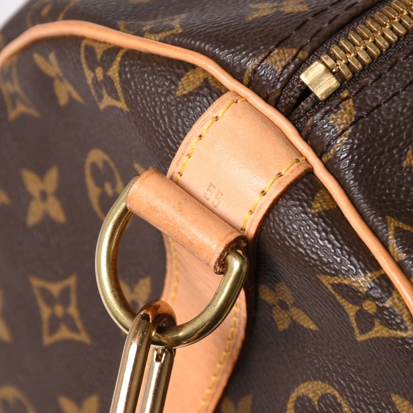 Louis Vuitton Monogram Keepall Bandouliere 55 2-Way Boston Bag Brown Canvas — view 5