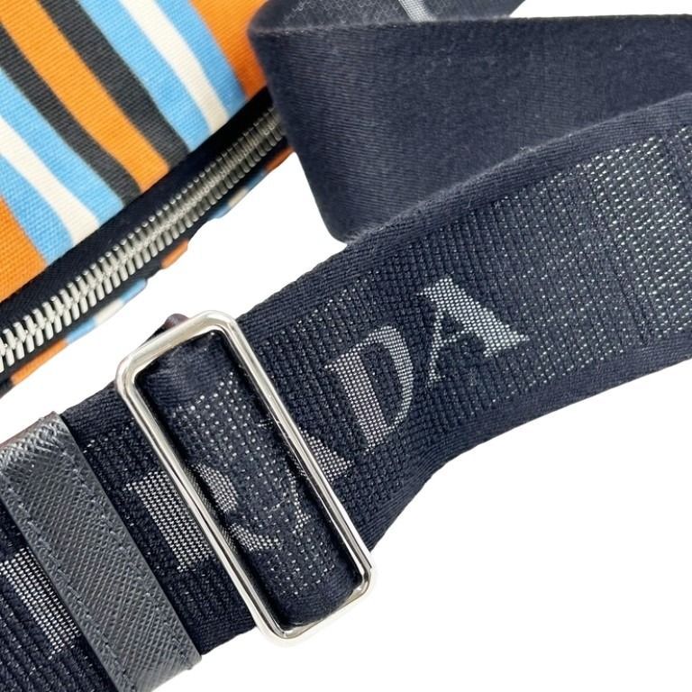 Prada Shoulder Bag Triangle Bag Multicolor Canvas White — view 6