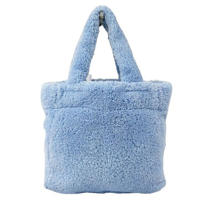 Prada Shearling Mini Tote Blue Pile 2-Way Shoulder Bag Silver — view 2