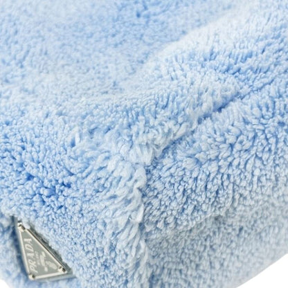 Prada Shearling Mini Tote Blue Pile 2-Way Shoulder Bag Silver — view 4
