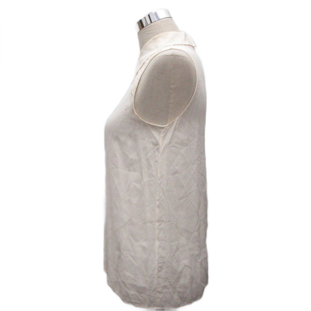 Miu Miu Silk Shirt Blouse Sleeveless Lace Snap Button — view 3