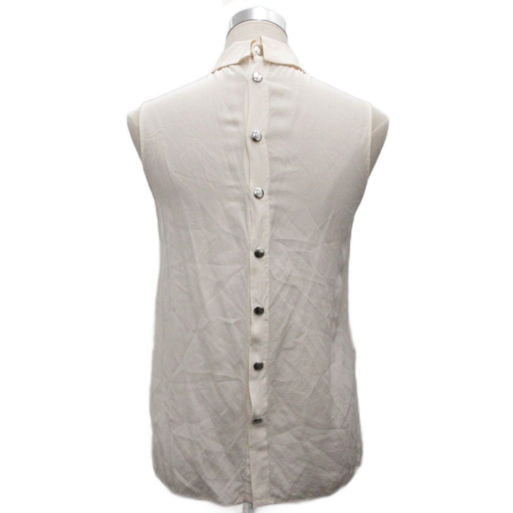 Miu Miu Silk Shirt Blouse Sleeveless Lace Snap Button — view 2