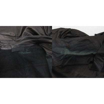 Prada Leather Shirt Long Sleeve Gathered Deformed Black 42 — view 8