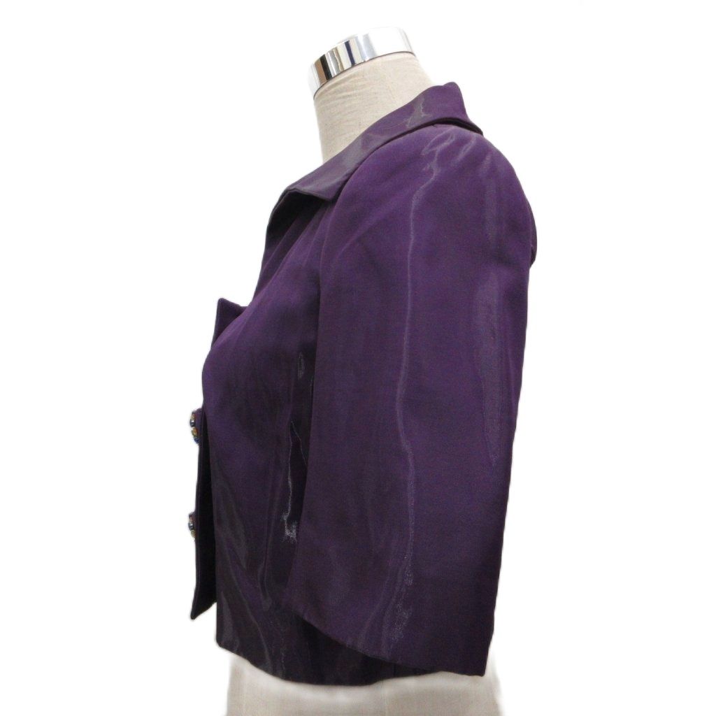 Louis Vuitton Jacket Blazer Short Sleeve Bijou Button Short Length Cropped Silk — view 3