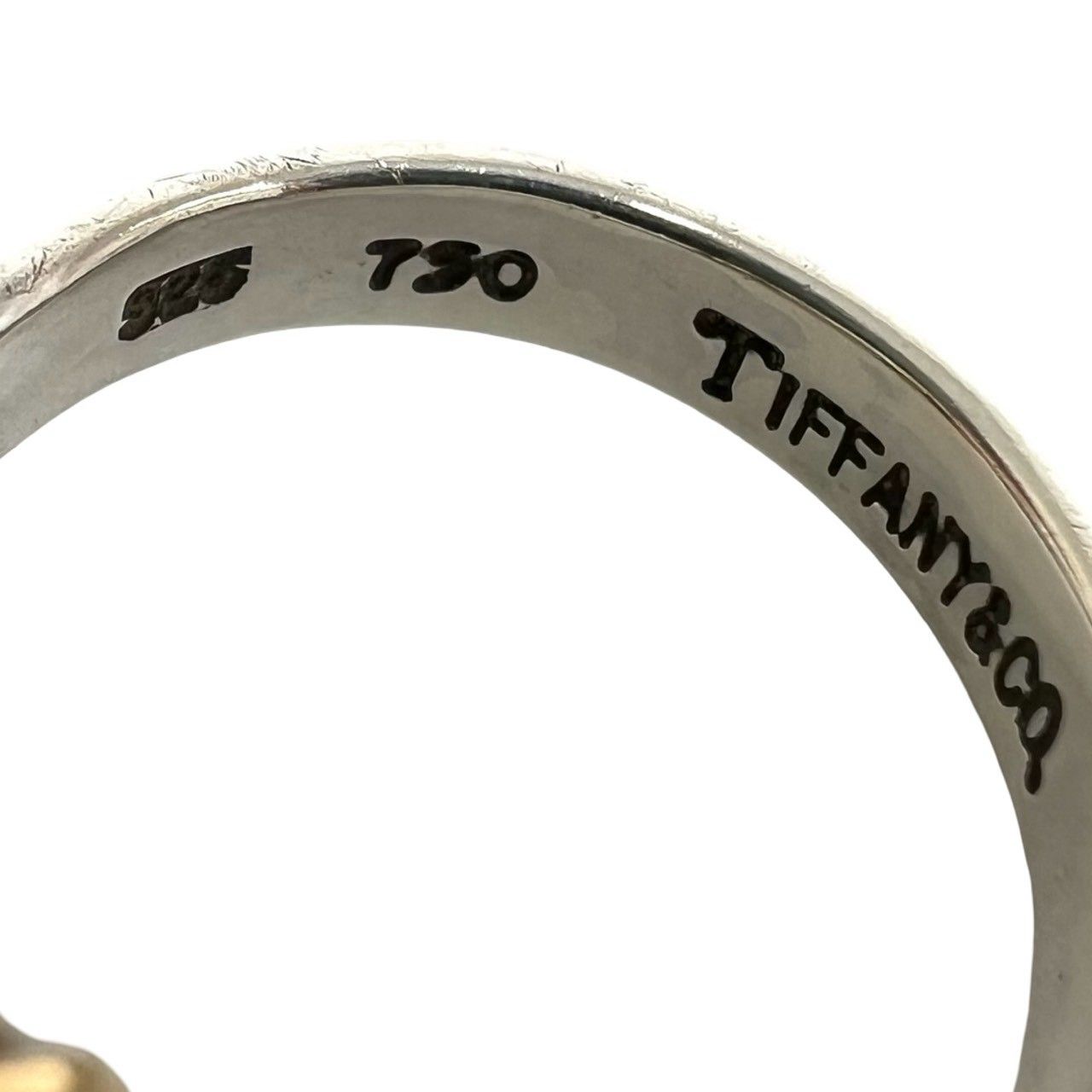 Tiffany & Co Hook & Eye Love Knot Ring Silver Yellow Gold — view 3