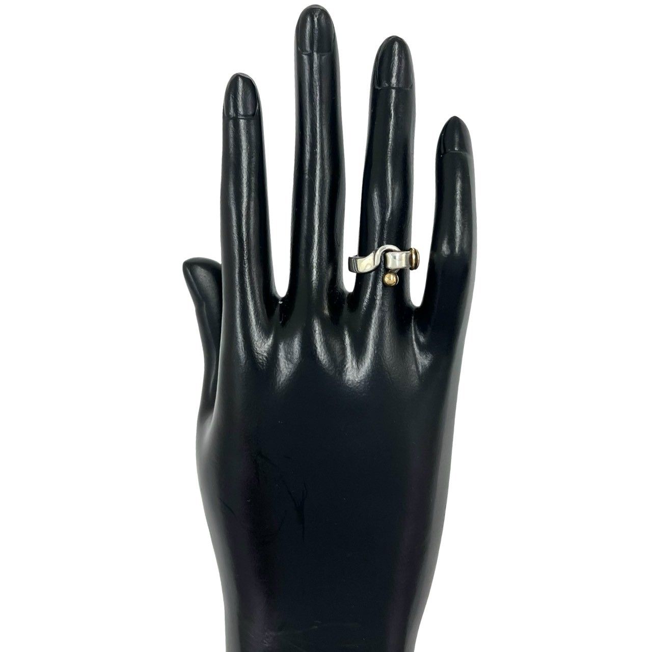 Tiffany & Co Hook & Eye Love Knot Ring Silver Yellow Gold — view 2