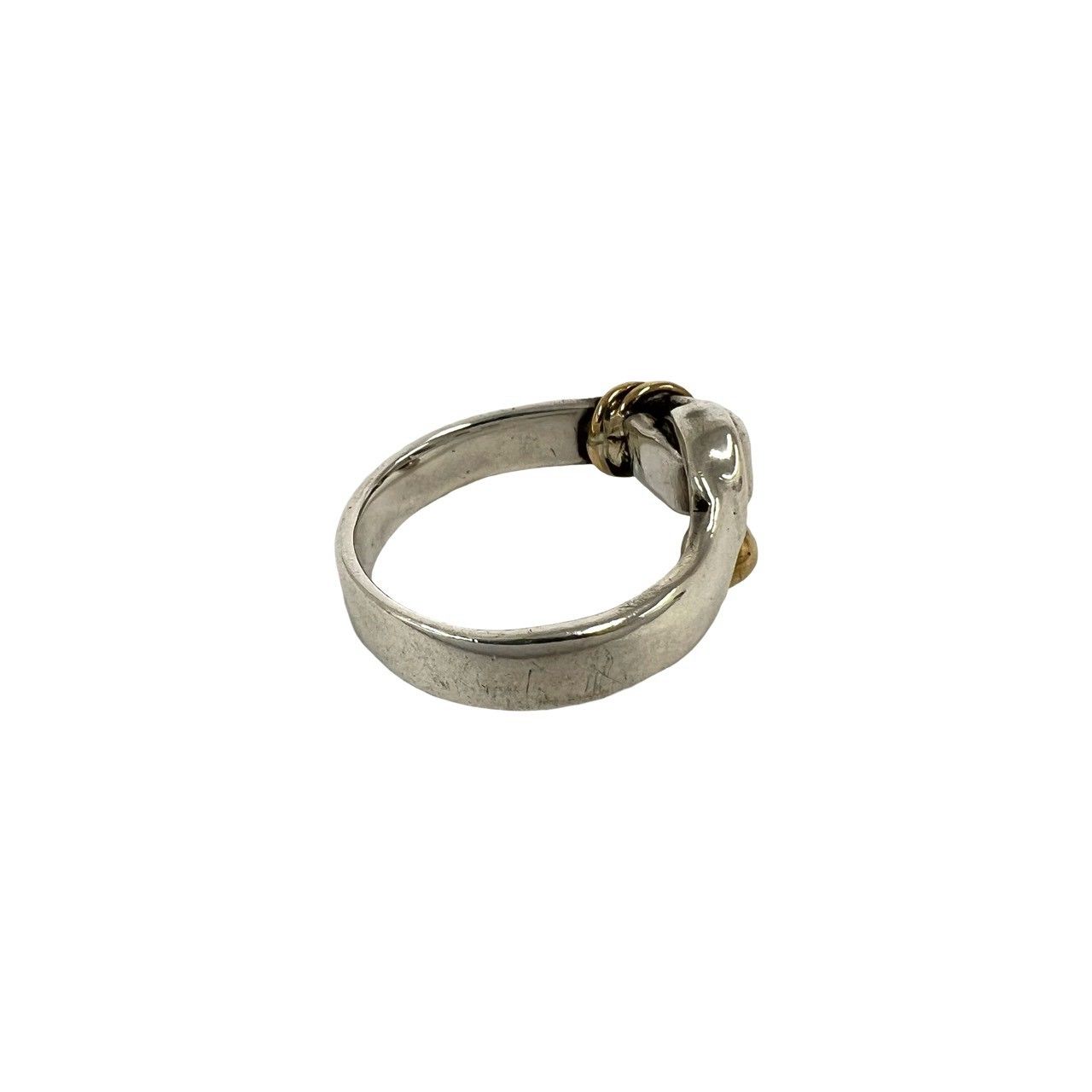 Tiffany & Co Hook & Eye Love Knot Ring Silver Yellow Gold — view 5