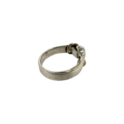 Tiffany & Co Hook & Eye Love Knot Ring Silver Yellow Gold — view 5