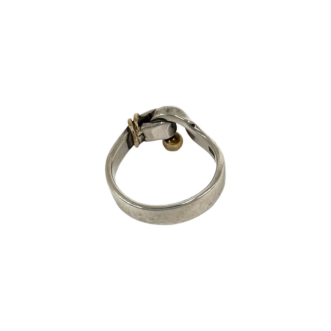 Tiffany & Co Hook & Eye Love Knot Ring Silver Yellow Gold — view 6