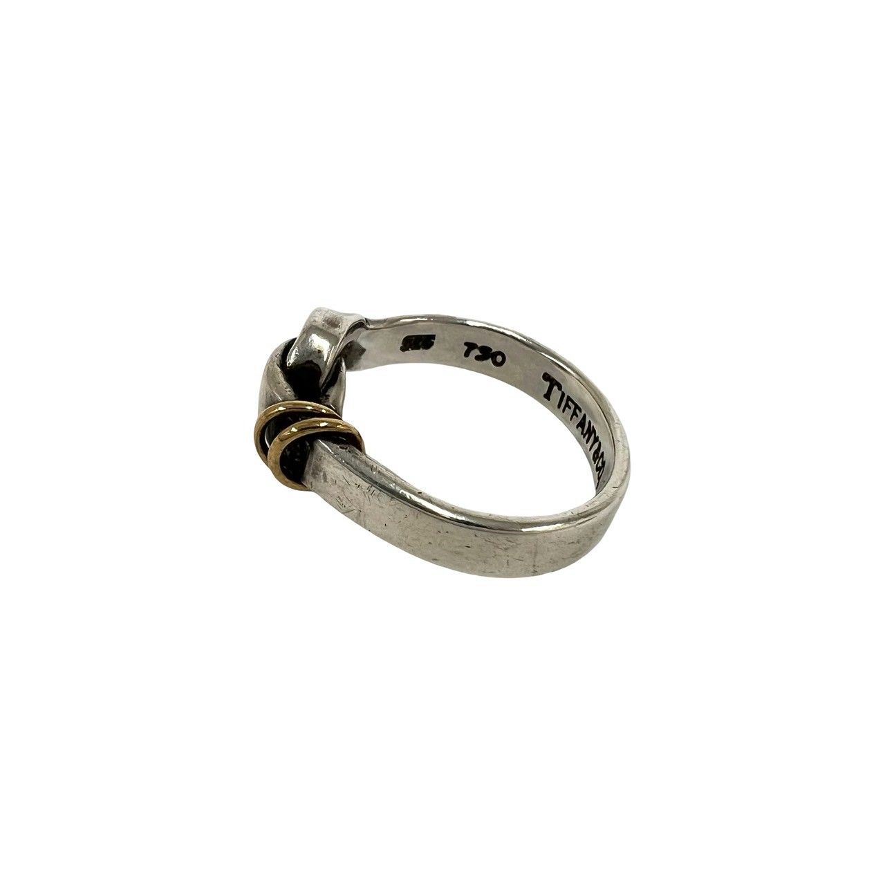 Tiffany & Co Hook & Eye Love Knot Ring Silver Yellow Gold — view 4