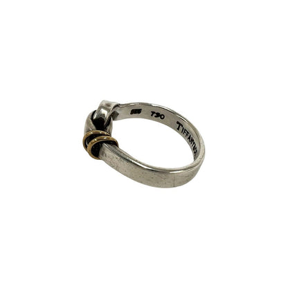 Tiffany & Co Hook & Eye Love Knot Ring Silver Yellow Gold — view 4