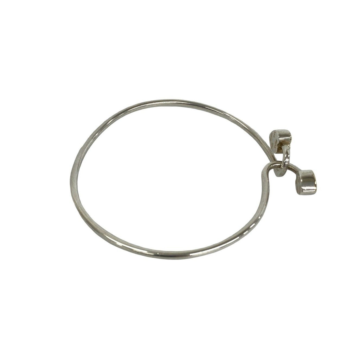 Tiffany & Co Vintage Solid Double Heart Hook Bangle Silver Gold Bracelet — view 6