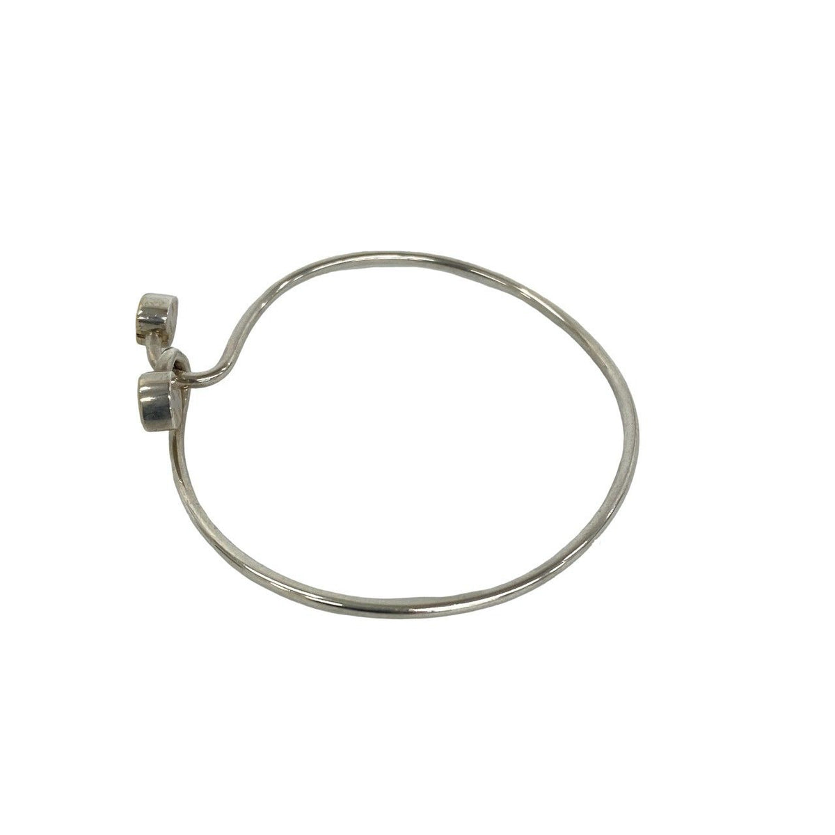 Tiffany & Co Vintage Solid Double Heart Hook Bangle Silver Gold Bracelet — view 5