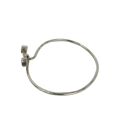 Tiffany & Co Vintage Solid Double Heart Hook Bangle Silver Gold Bracelet — view 5