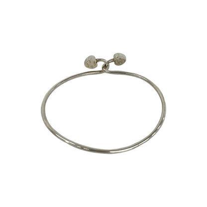 Tiffany & Co Vintage Solid Double Heart Hook Bangle Silver Gold Bracelet — view 7