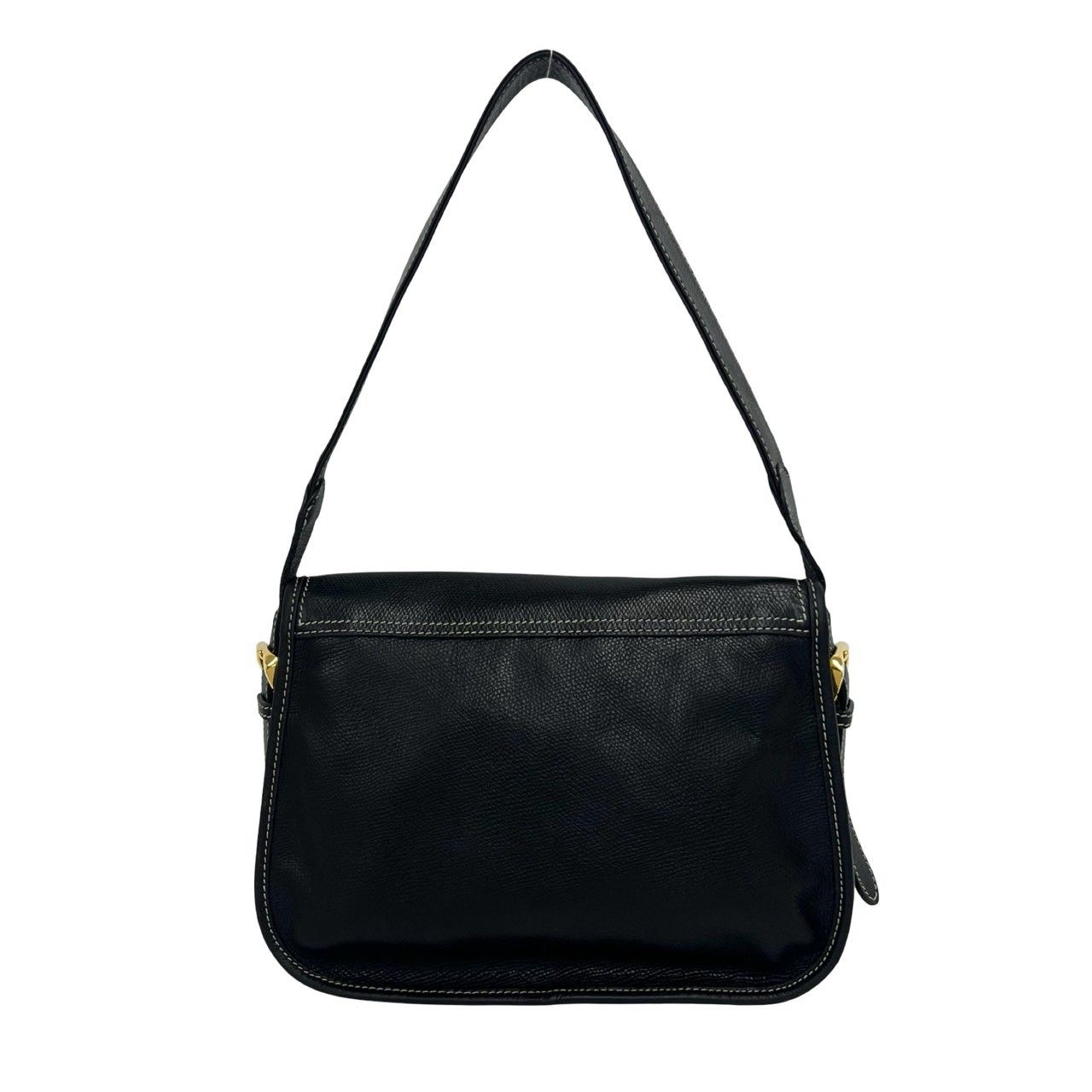 Loewe Vintage Anagram Logo Leather Shoulder Bag Black — view 3