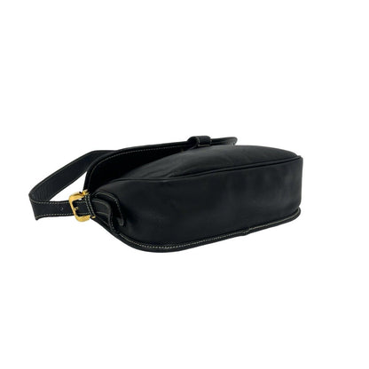 Loewe Vintage Anagram Logo Leather Shoulder Bag Black — view 7