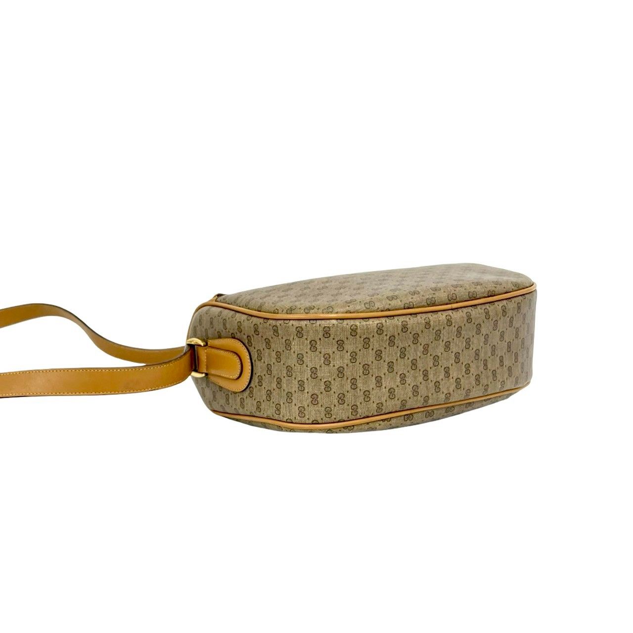 Gucci Vintage Sherry Line Micro GG Logo Leather Shoulder Bag Brown — view 7