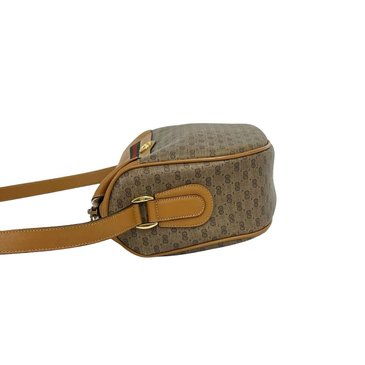 Gucci Vintage Sherry Line Micro GG Logo Leather Shoulder Bag Brown — view 5