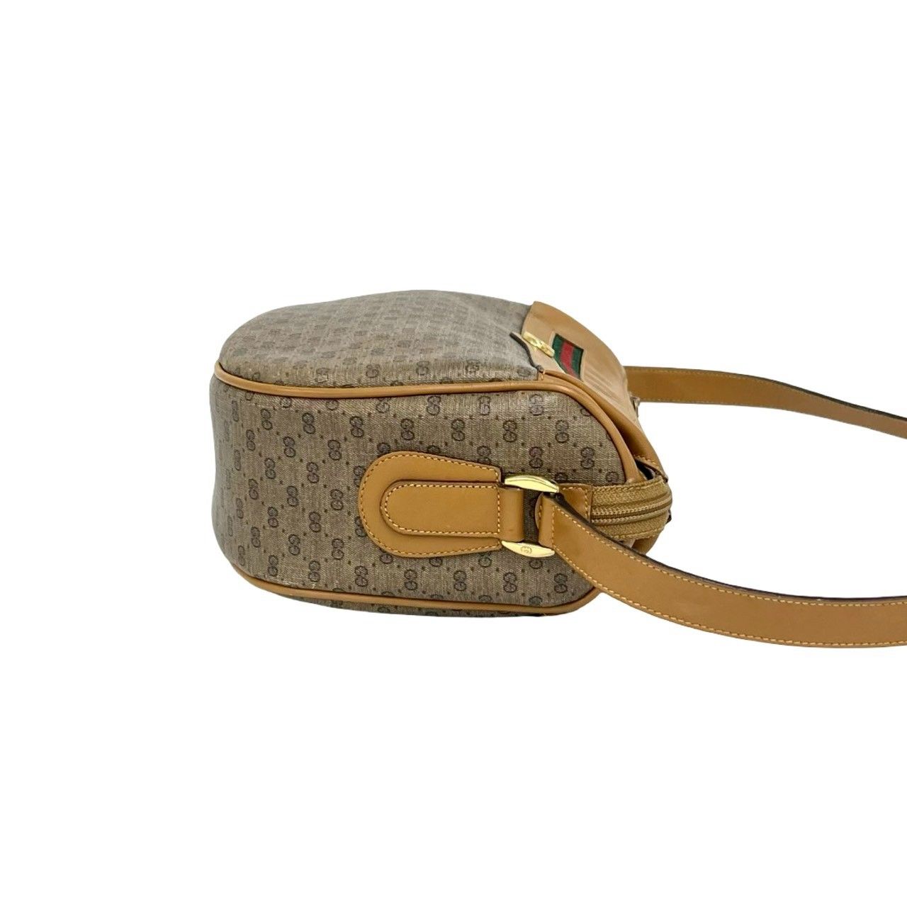 Gucci Vintage Sherry Line Micro GG Logo Leather Shoulder Bag Brown — view 6