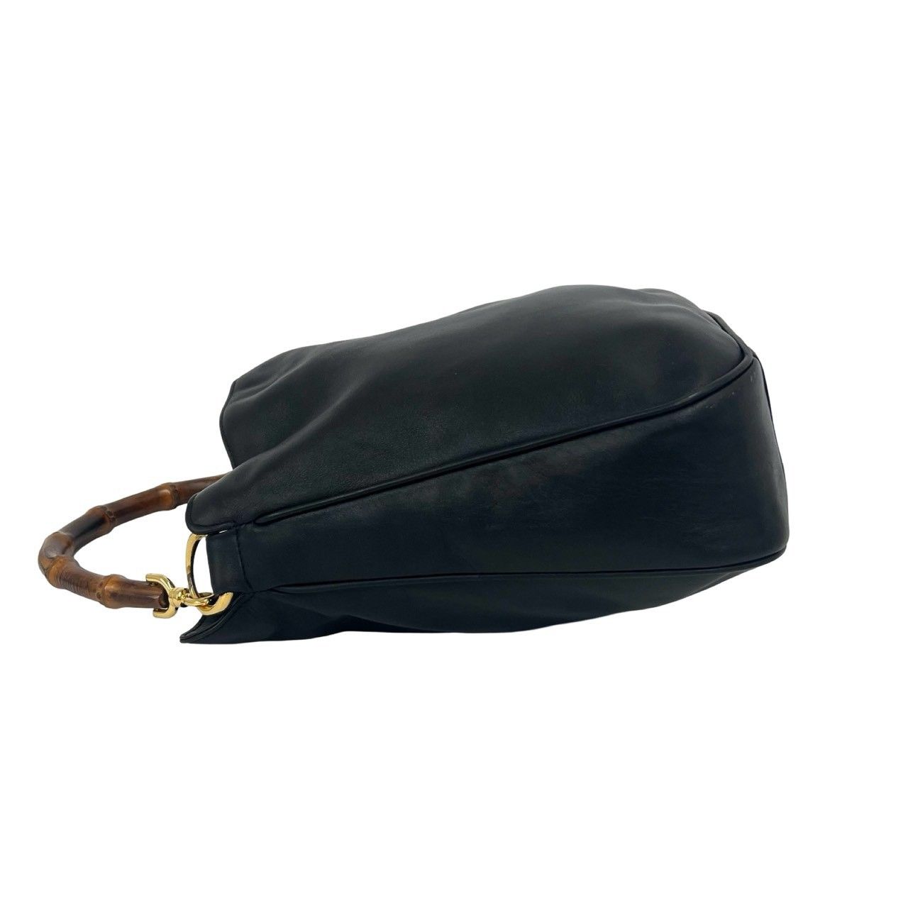 Gucci Vintage Bamboo Leather 2-Way Shoulder Bag Black — view 5