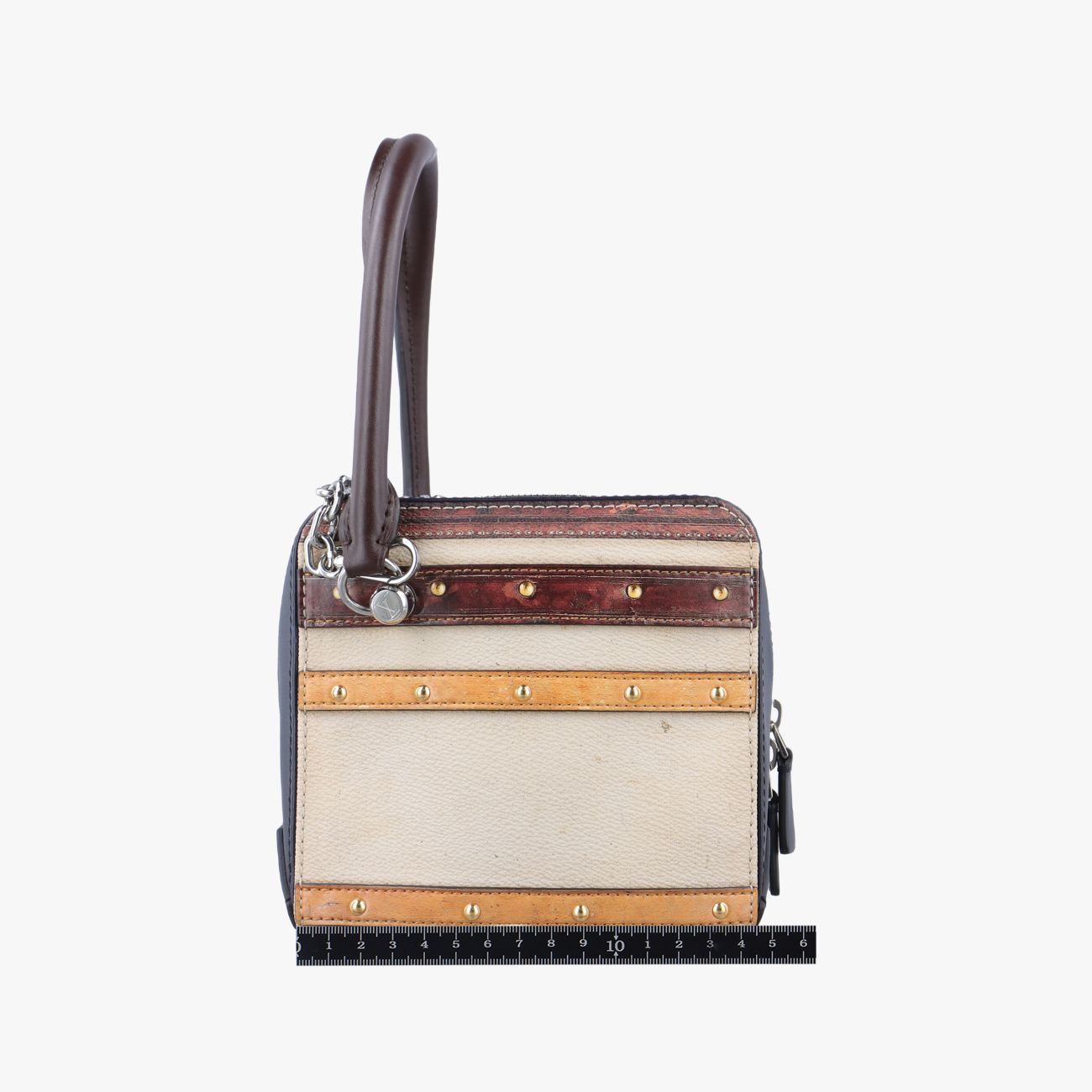 Louis Vuitton Square Navy Beige Yellow Monogram Trompe L'oeil Shoulder Bag — view 2