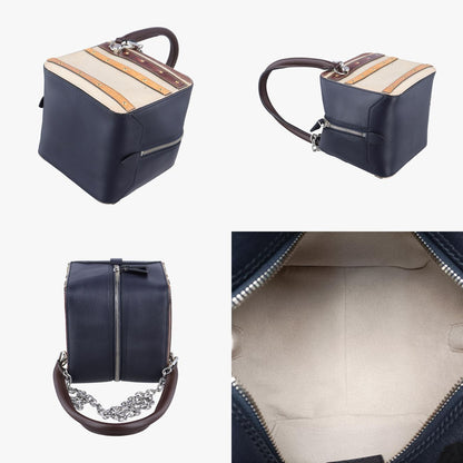 Louis Vuitton Square Navy Beige Yellow Monogram Trompe L'oeil Shoulder Bag — view 6