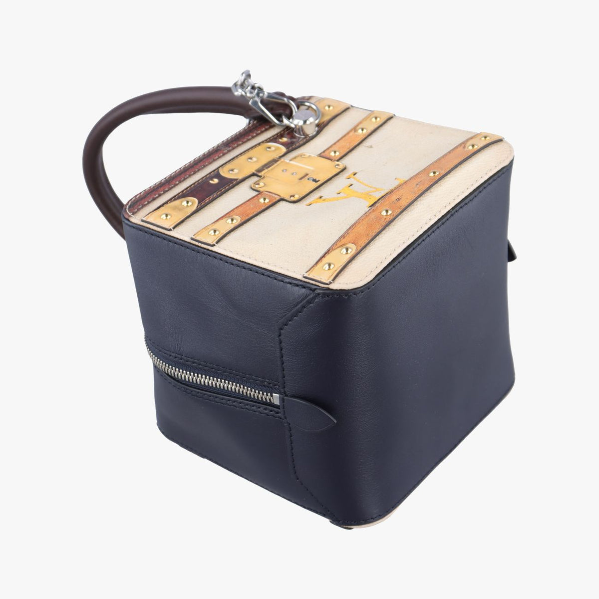 Louis Vuitton Square Navy Beige Yellow Monogram Trompe L'oeil Shoulder Bag — view 5