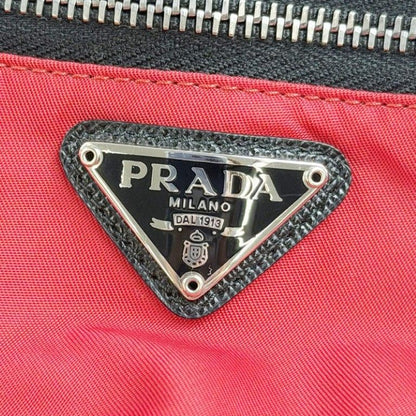 Prada Pouch Re-Nylon Arm Red Black Tessuto Nylon Triangle Logo Silver — view 8