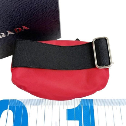 Prada Pouch Re-Nylon Arm Red Black Tessuto Nylon Triangle Logo Silver — view 2