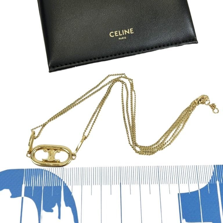 Celine Necklace Triomphe Gold Metal