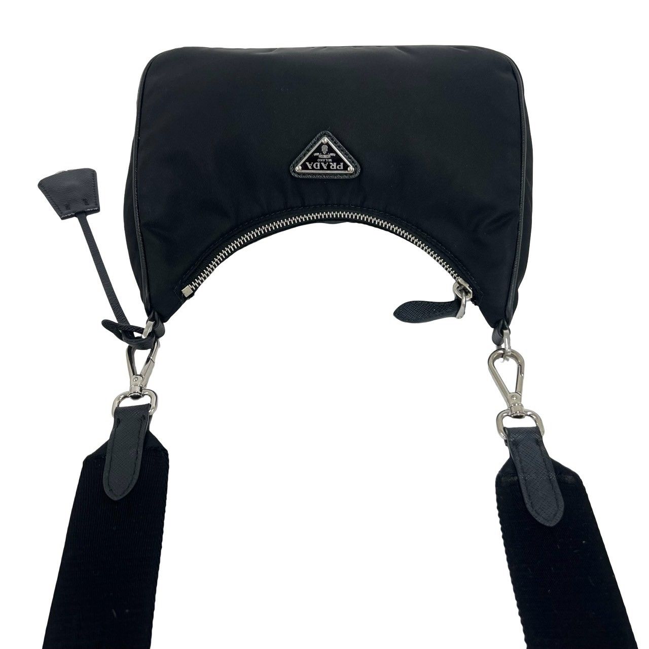Prada Re Edition Triangle Logo Nylon Saffiano Leather 2-Way Chain Shoulder Bag — view 4