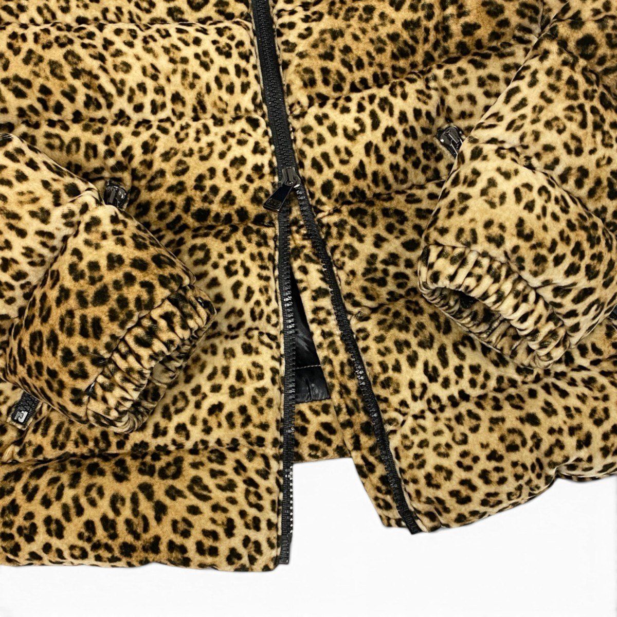 Moncler Bady Leopard Print Down Jacket Puffer Brown — view 5