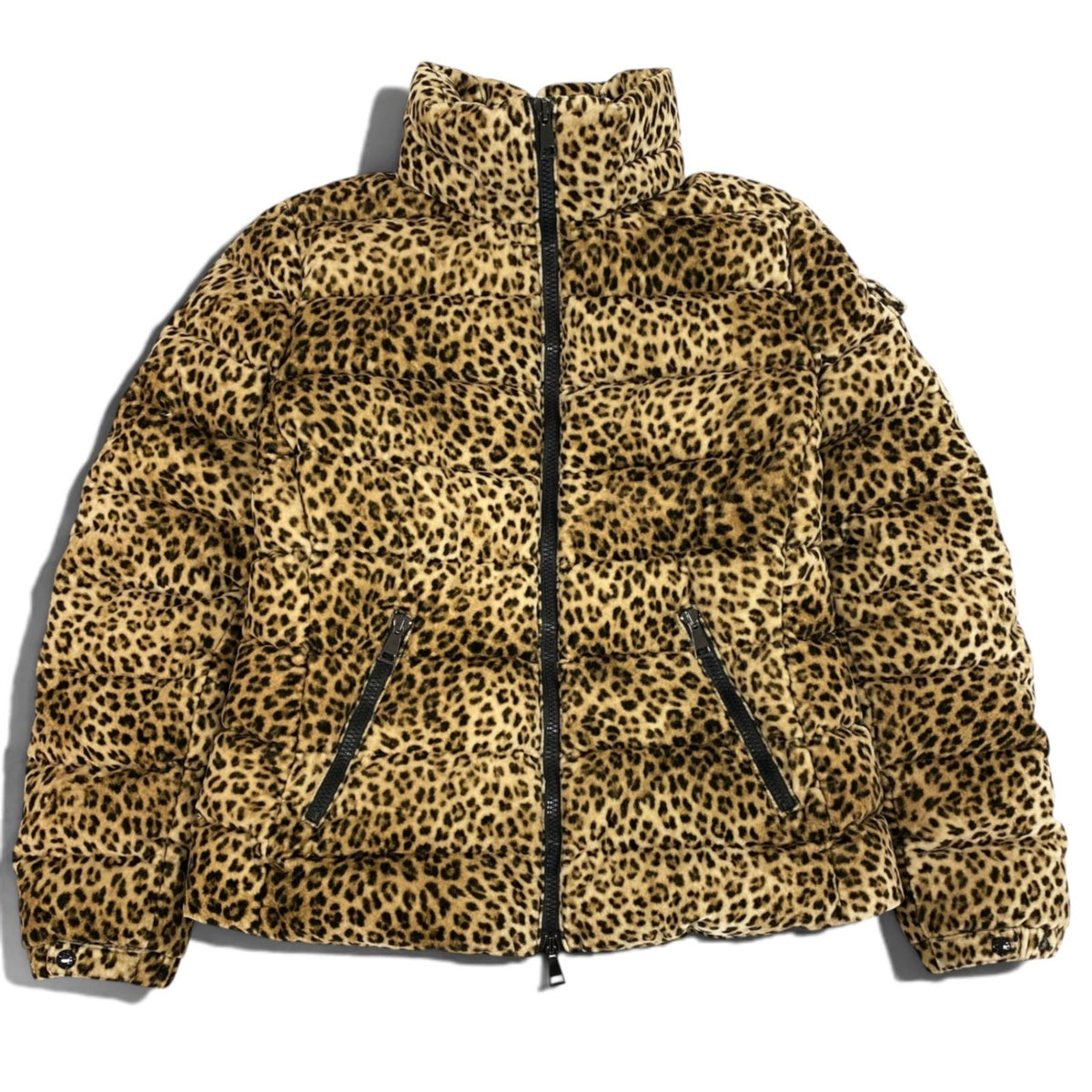 Moncler Bady Leopard Print Down Jacket Puffer Brown — view 2